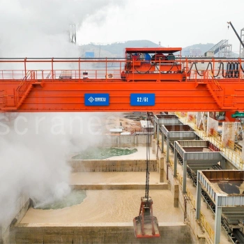 Double Girder Overhead Crane with Grab Bucket